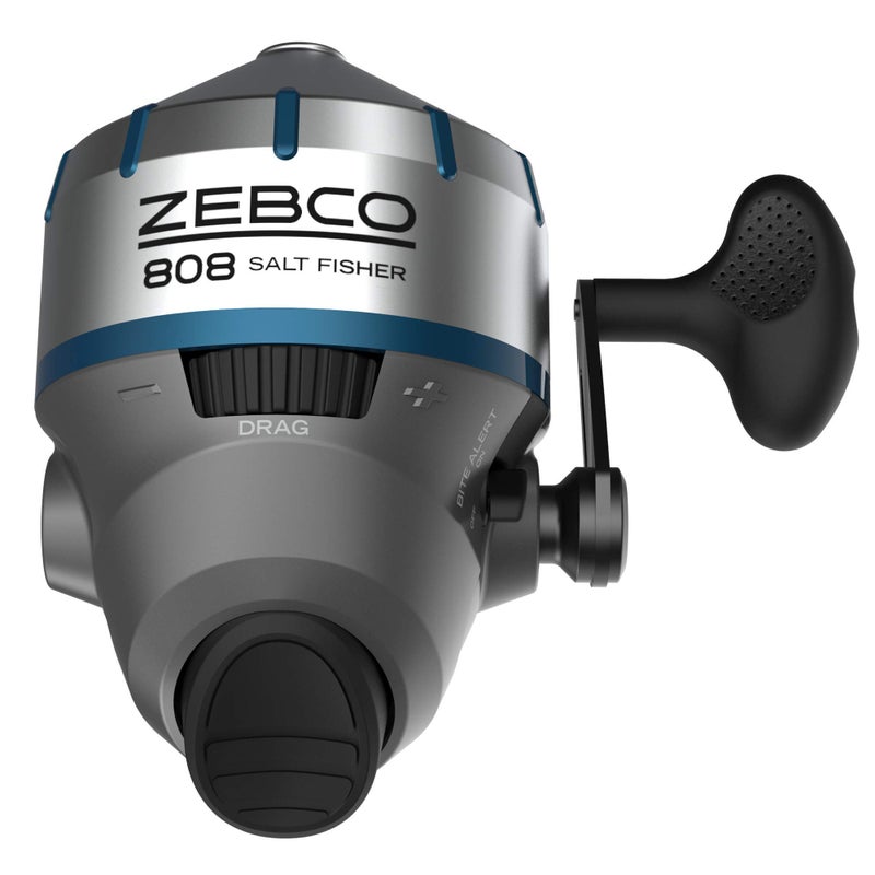 Zebco 808 Saltfisher Spincast Fishing Reel, Size 80 Reel, Changeable Right- or Left-Hand Retrieve, Pre-Spooled with 20-Pound Zebco Fishing Line, Stainless Steel Ball Bearing Drive, Silver - Image 1
